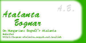 atalanta bognar business card